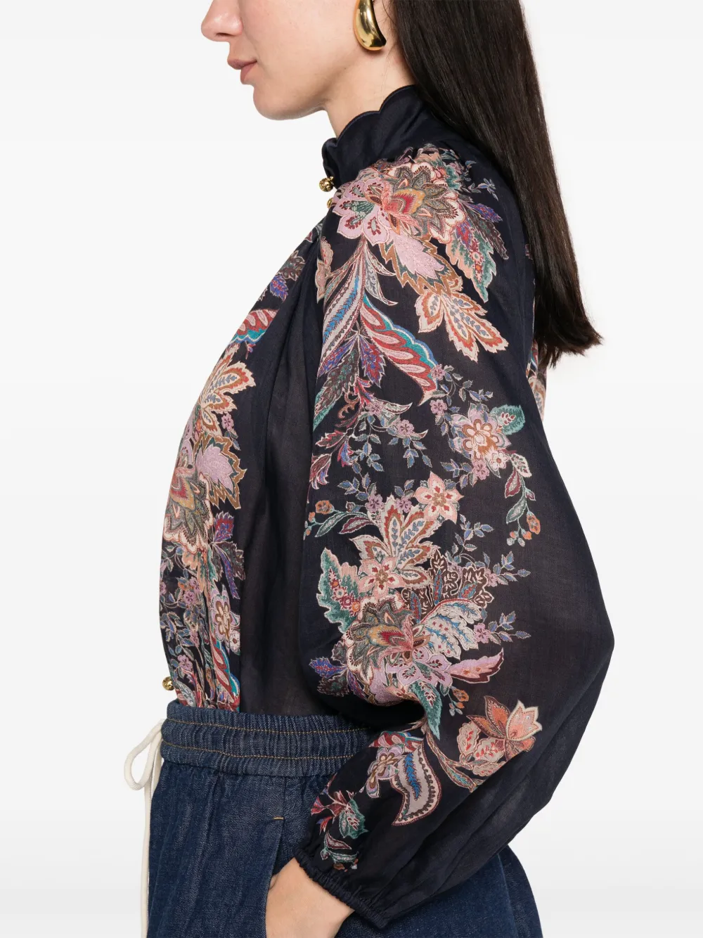 ZIMMERMANN Rhiannon Billow blouse Blauw