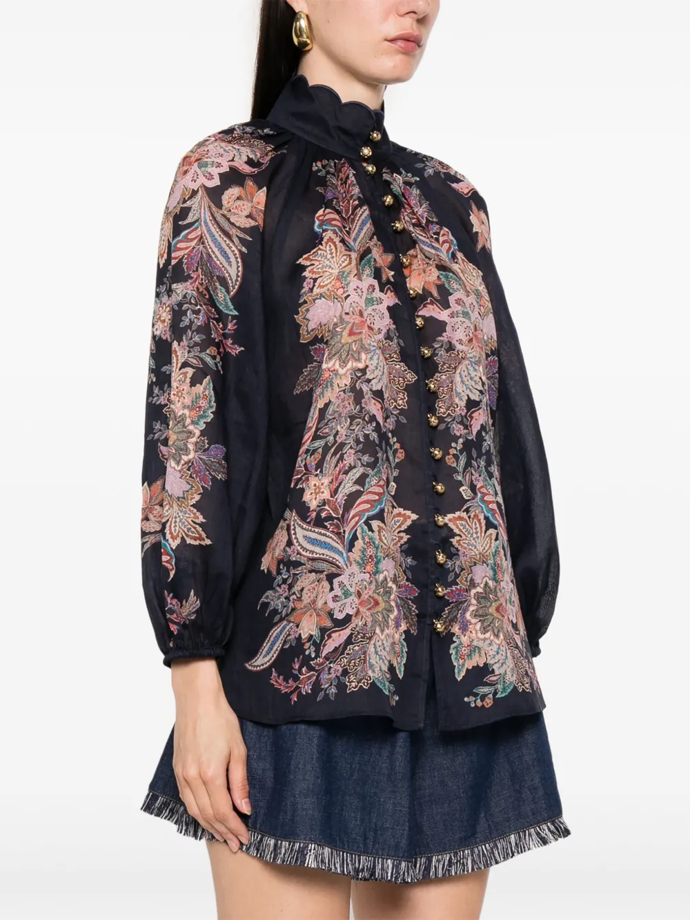 ZIMMERMANN Rhiannon Billow blouse Blauw