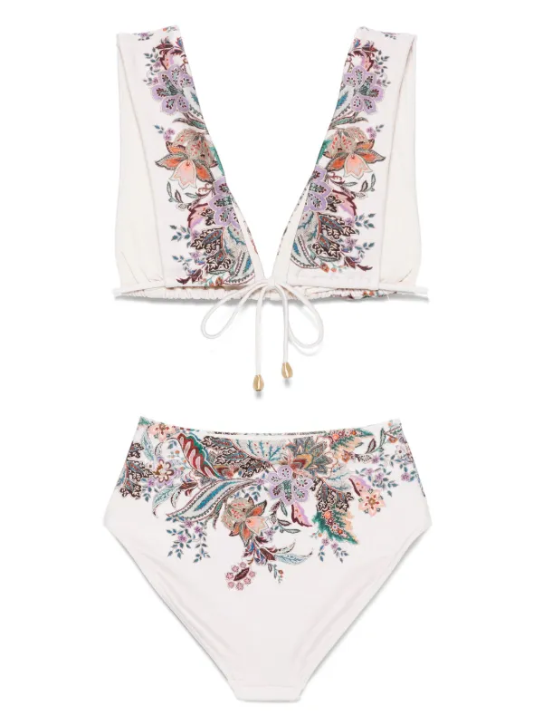 関税込♡*Zimmerman*ボタニカル Rhiannon ビキニ Rhiannon Knot Trim Bikini Sage Online | Zimmermann
