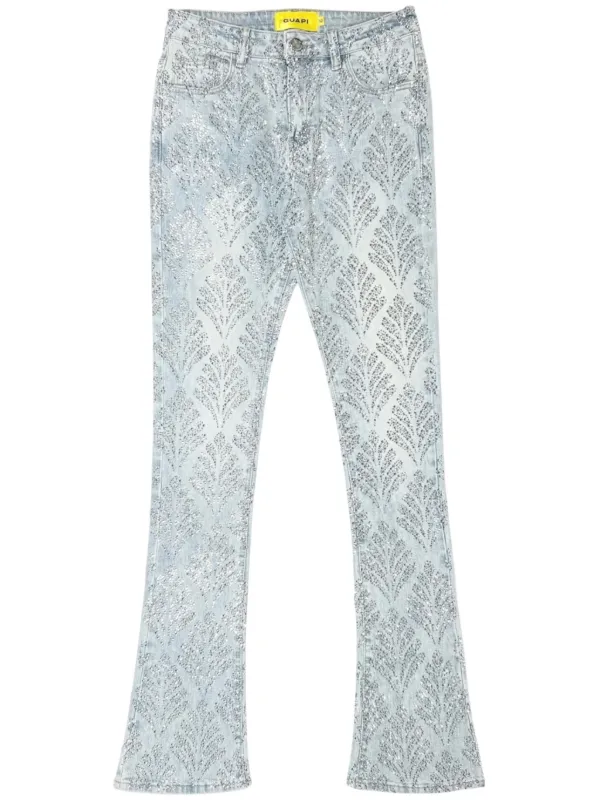 38baby　GUAPI Guapi Pants Mens 38 White Distressed Flare Jeans Raw Edge
