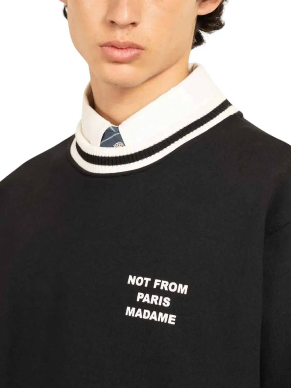 Drôle De Monsieur Le Sweatshirt Slogan Sports sweater Zwart