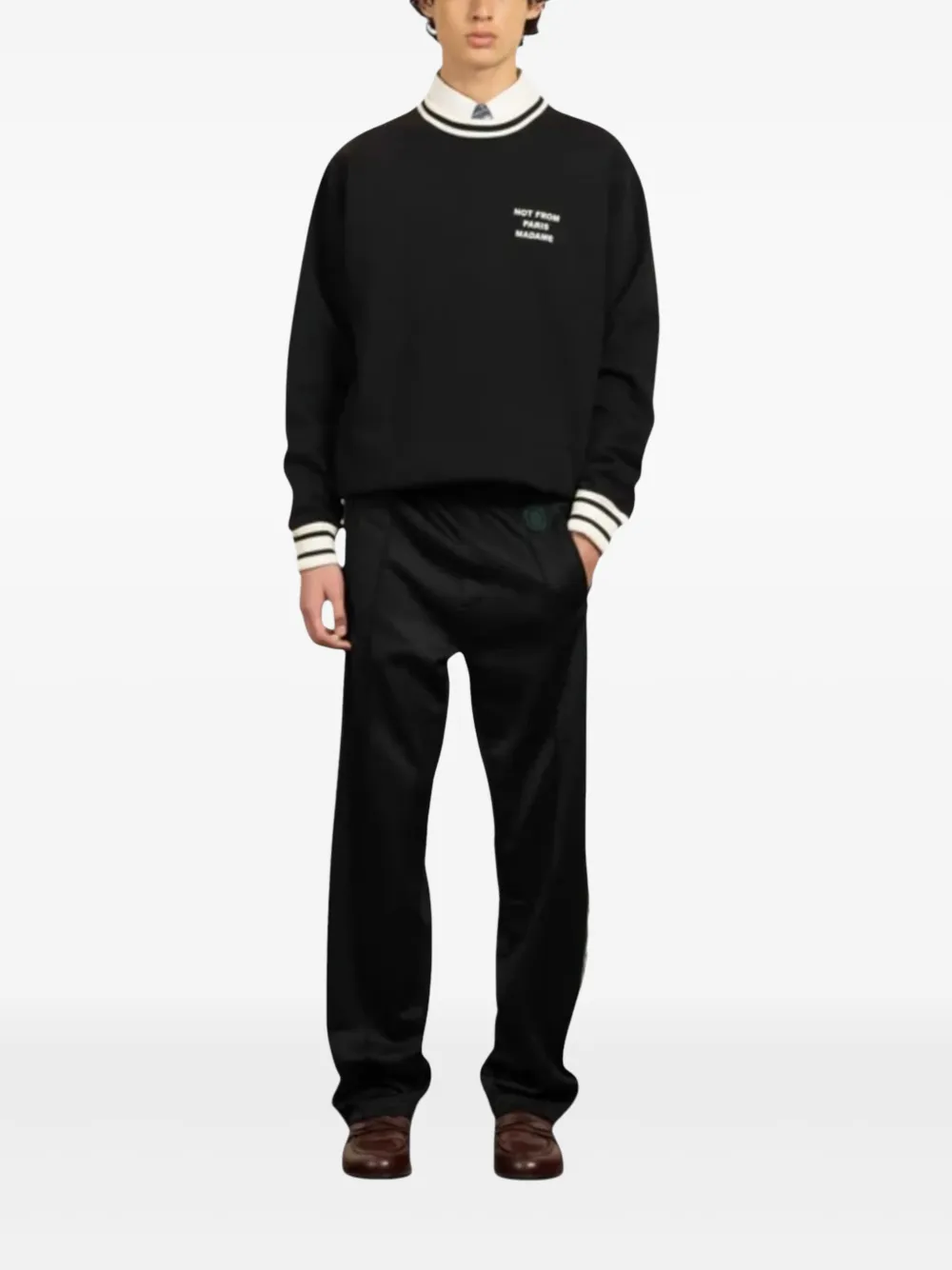 drôledemonsieur Drôle De Monsieur Le Sweatshirt Slogan Sports sweater - Zwart