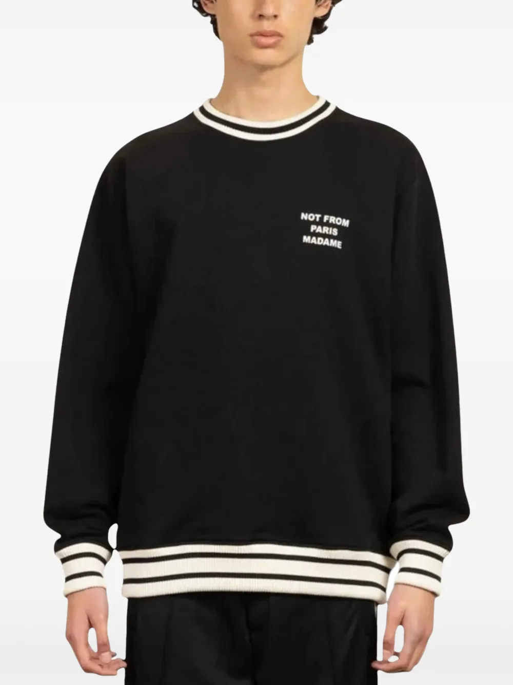 Drôle De Monsieur Le Sweatshirt Slogan Sports sweater Zwart