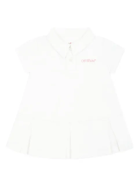 Off-White Kids pleated-skirt cotton dress 