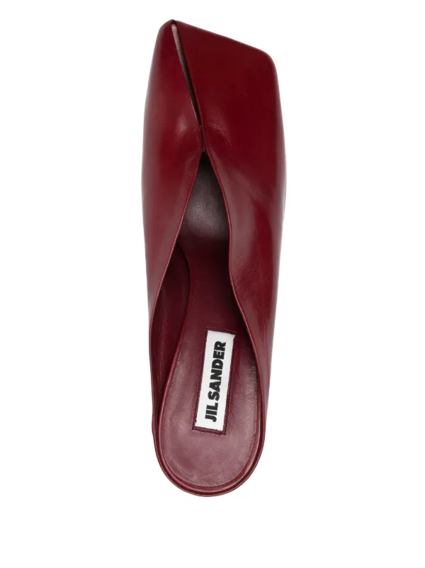 Jil Sander 70mm Leather Mules | Red | FARFETCH