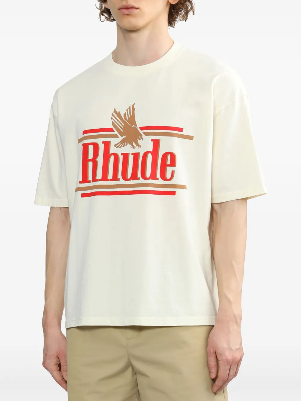 RHUDE T-shirt met logoprint Wit