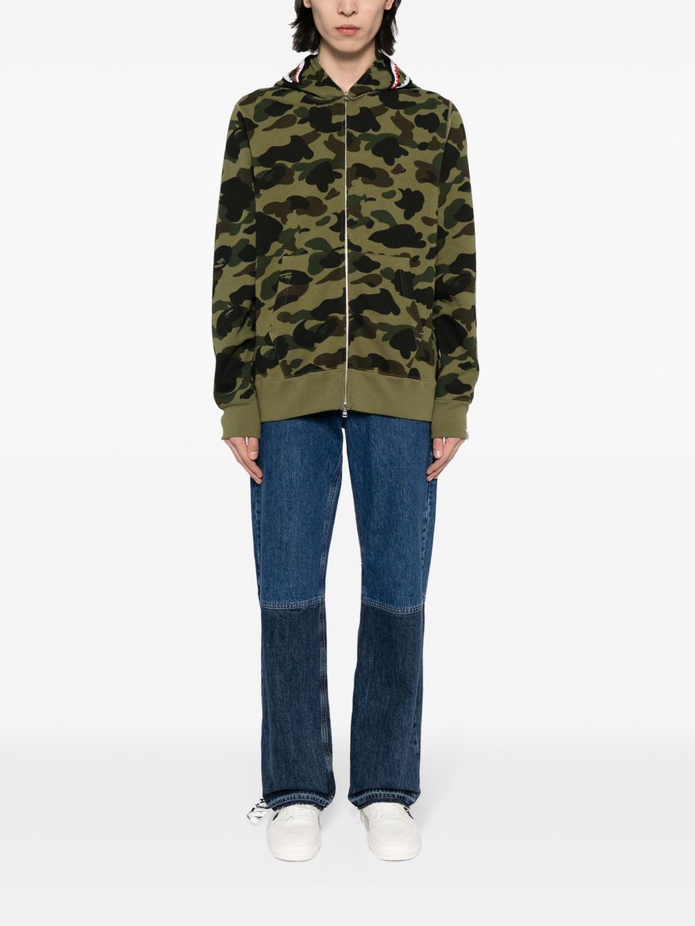 A BATHING APE® Hoodie met camouflageprint - GREEN