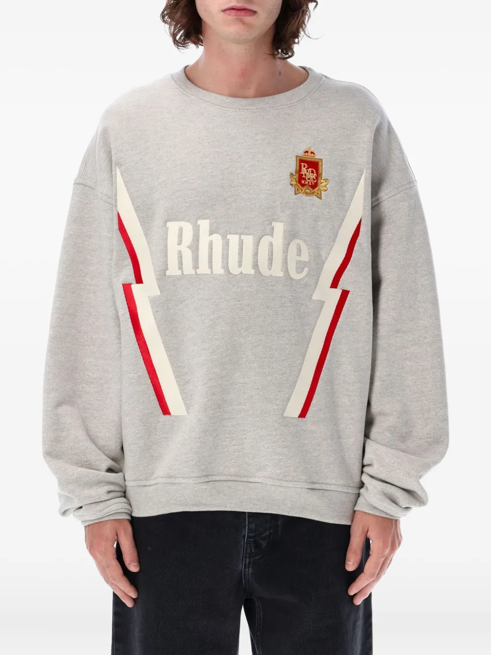 RHUDE sudadera con logo bordado | gris | Image 1