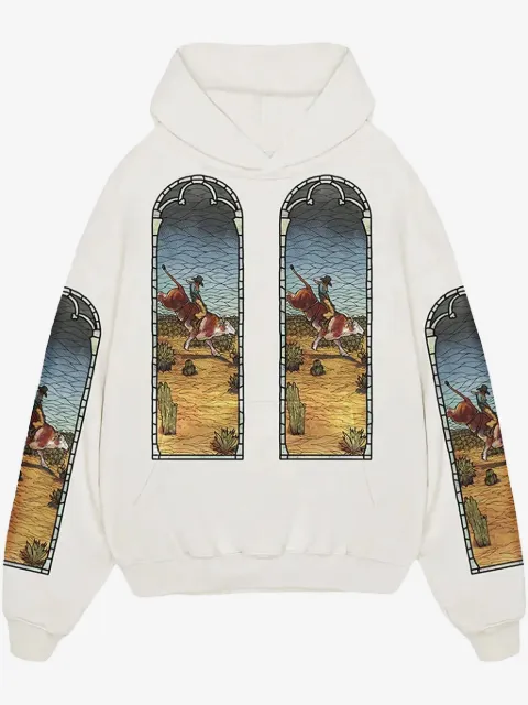 Who Decides War x EST Gee Stained Glass "White" hoodie