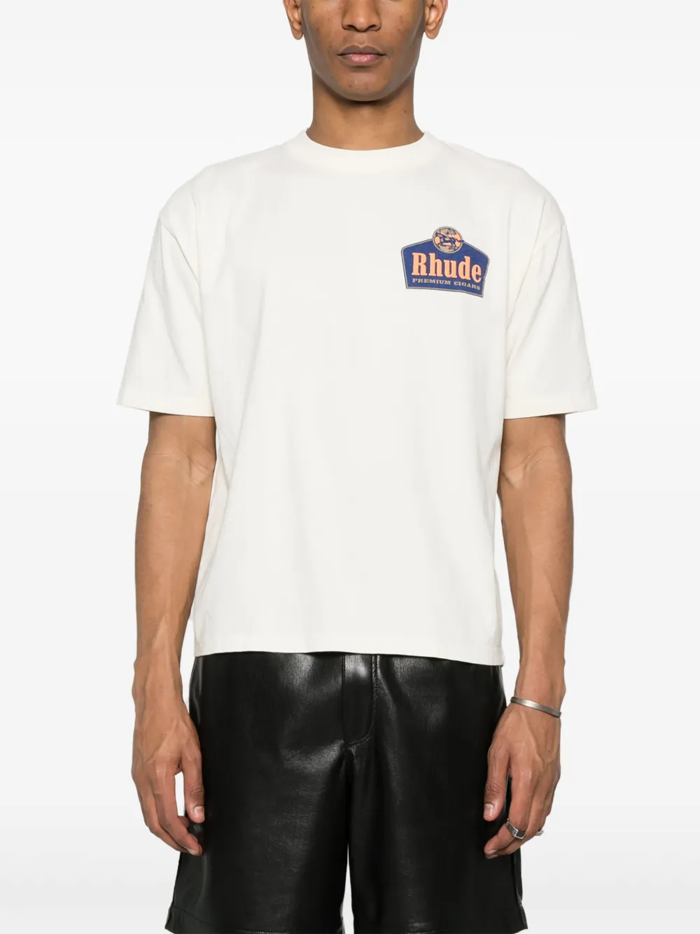 RHUDE T-shirt met logoprint Beige