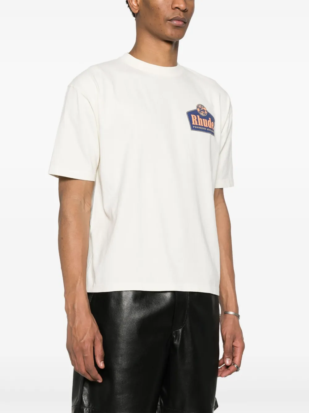 RHUDE T-shirt met logoprint Beige