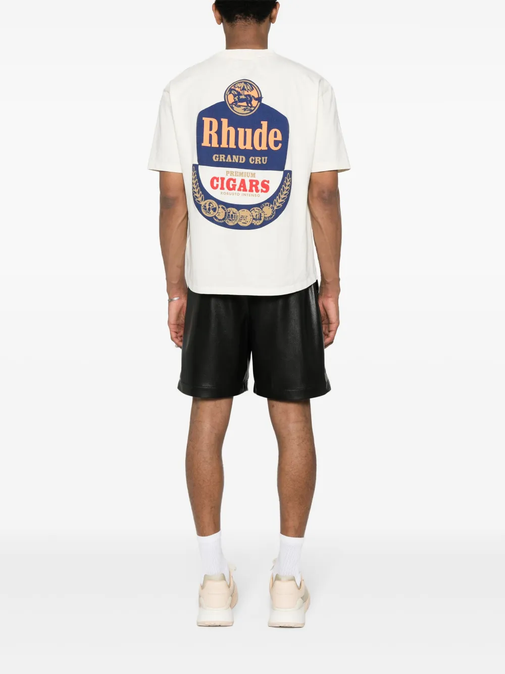 RHUDE T-shirt met logoprint - Beige