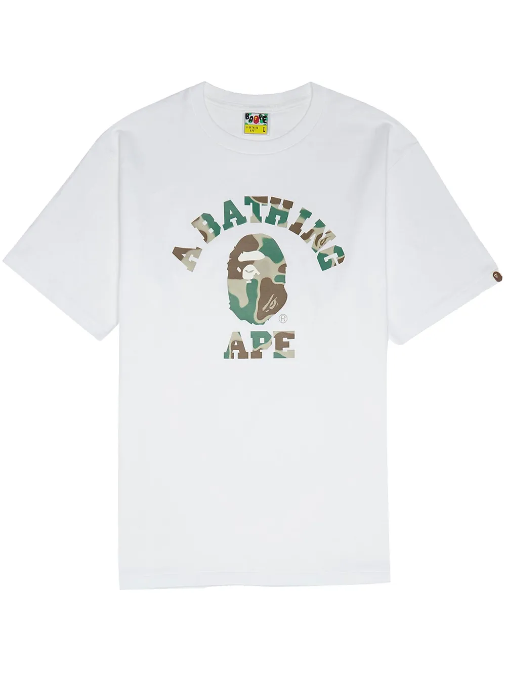A BATHING APE® playera Liquid Camo College | blanco | Image 1