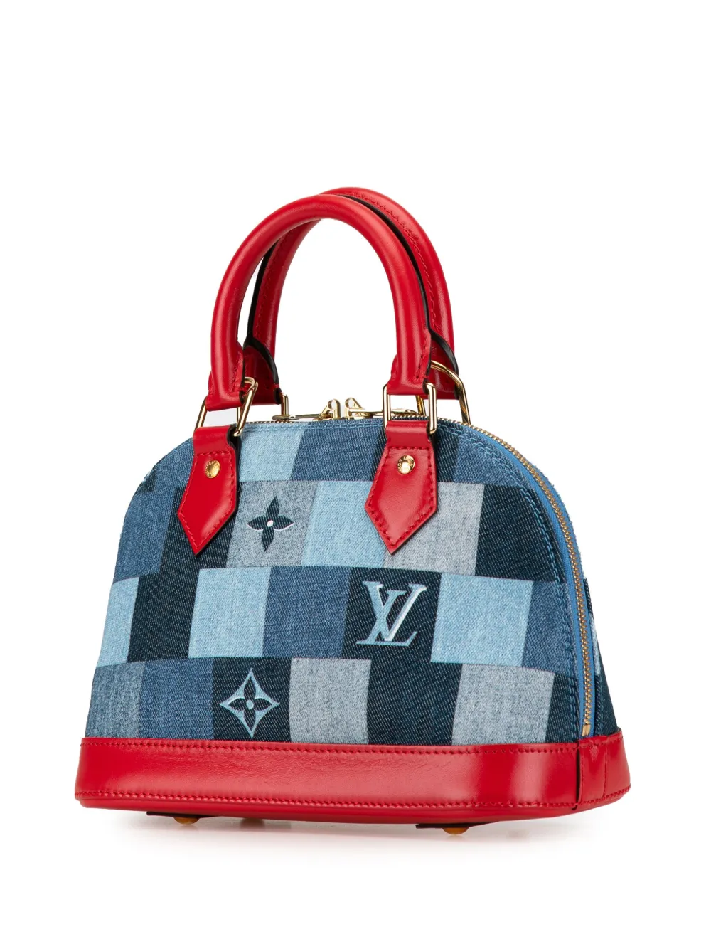 Louis Vuitton Pre-Owned 2019 Monogram Denim Alma BB boekentas met patchwork - Blauw