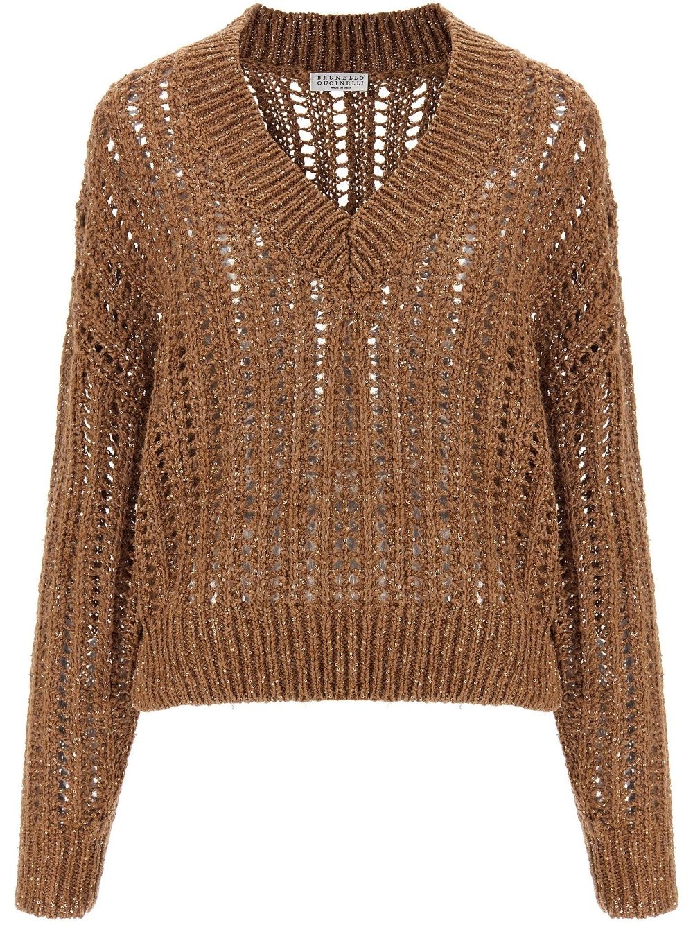 Brunello Cucinelli Rustic Dazzling Net jumper - Brown