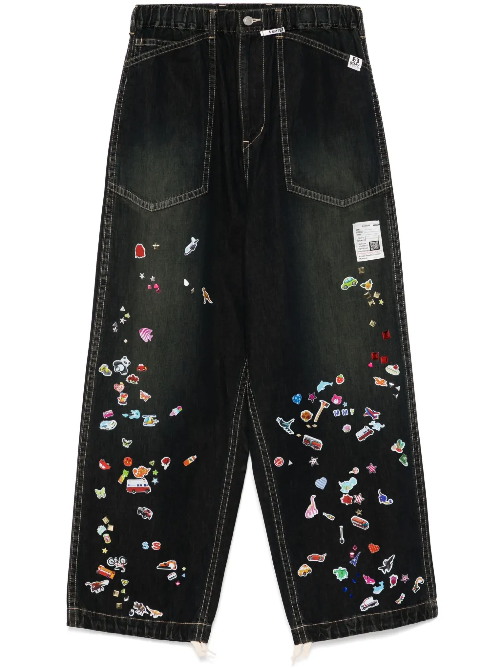 graphic-print jeans