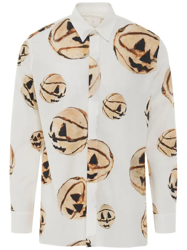 pumpkin dress shirt Pumpkins Short Sleeve Button up Shirt, Fall Autumn Orange Print Casual Men Women Buttoned Down Summer Collared Dress Moisture Wicking Shirt