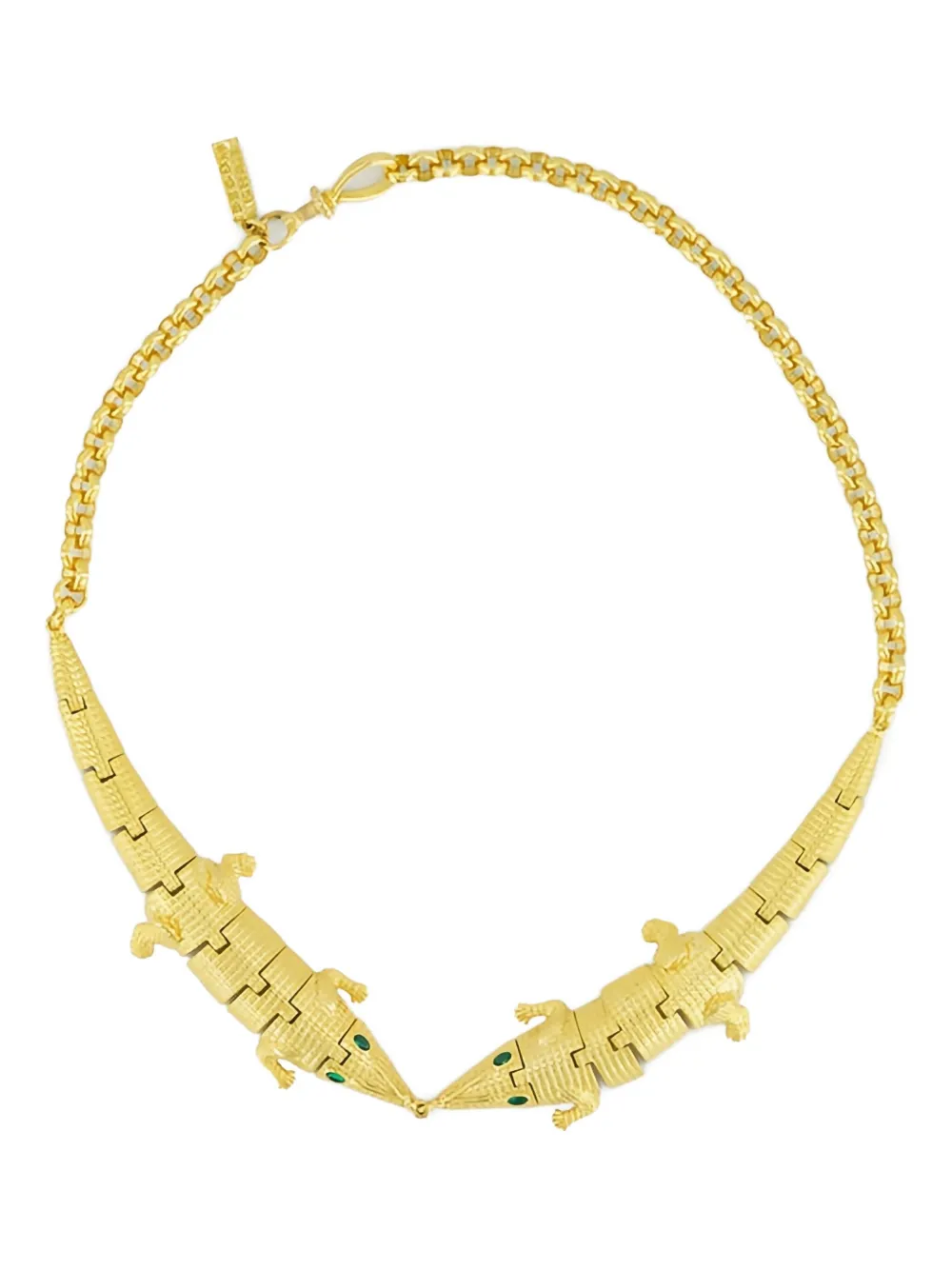 Begüm Khan 24kt gold-plated Crocodile emerald necklace - Oro
