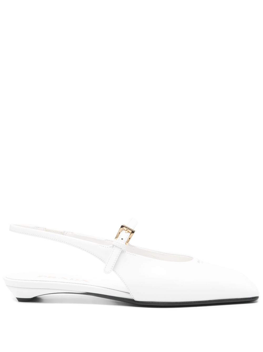 Prada Leren slingback ballerina's Wit