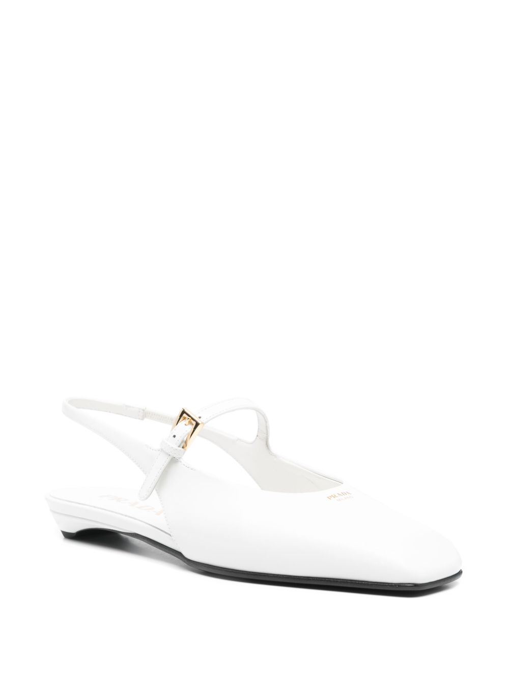 Prada Leren slingback ballerina's - Wit