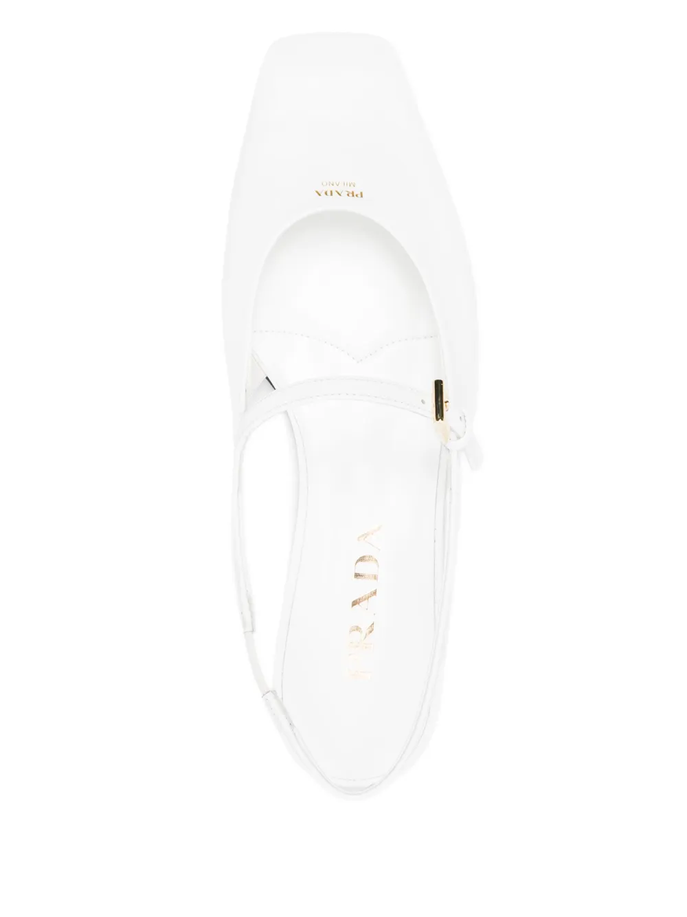 Prada Leren slingback ballerina's Wit