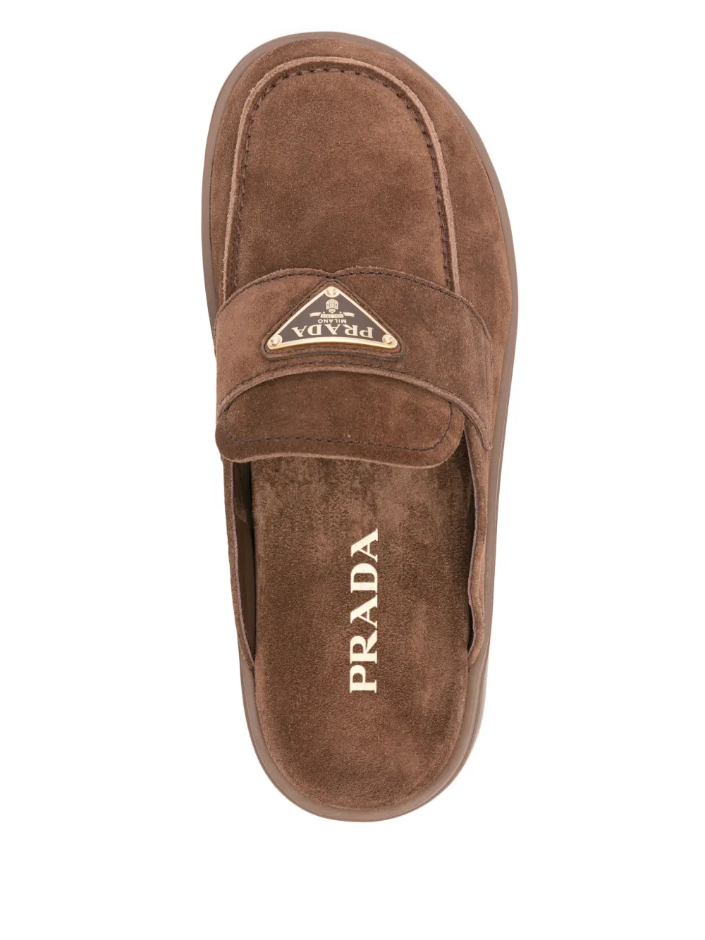 Prada Suède muiltjes Bruin