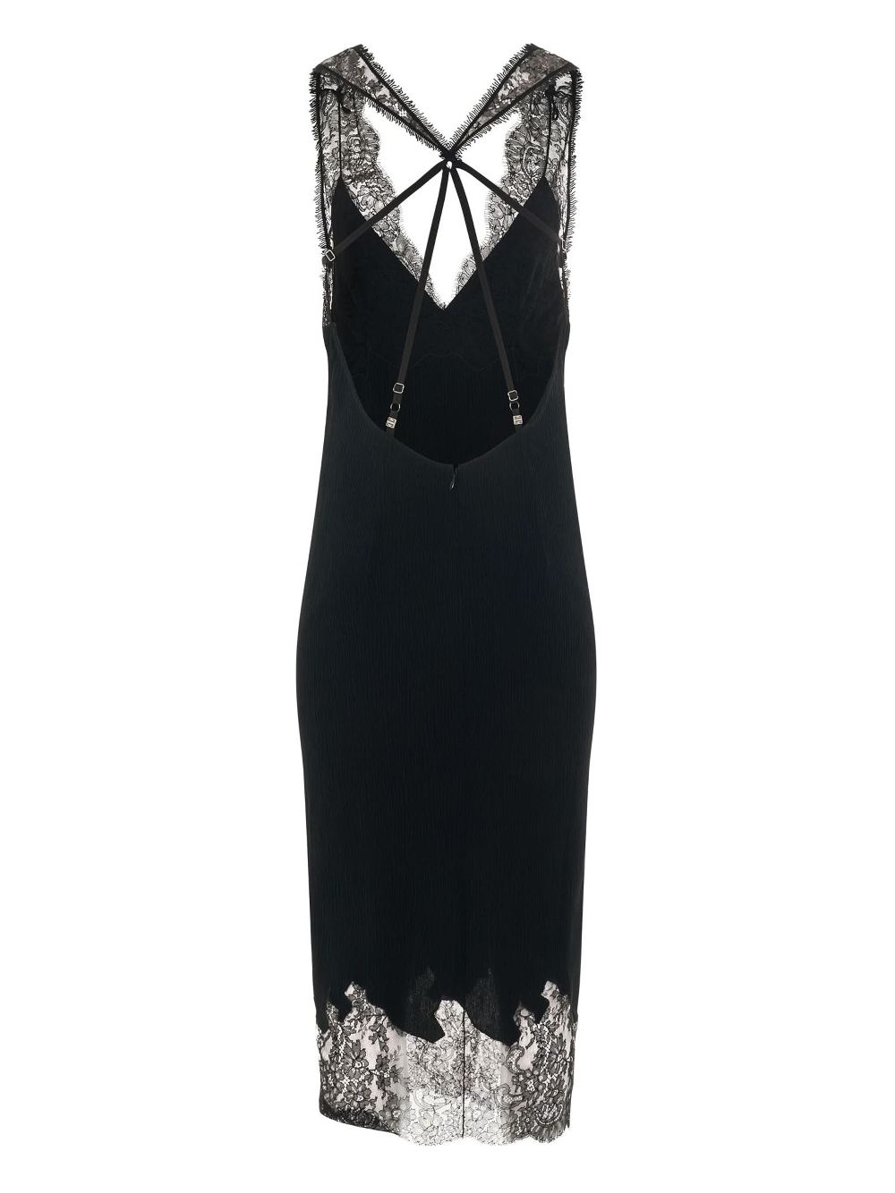 Givenchy lace-panel midi dress - Zwart