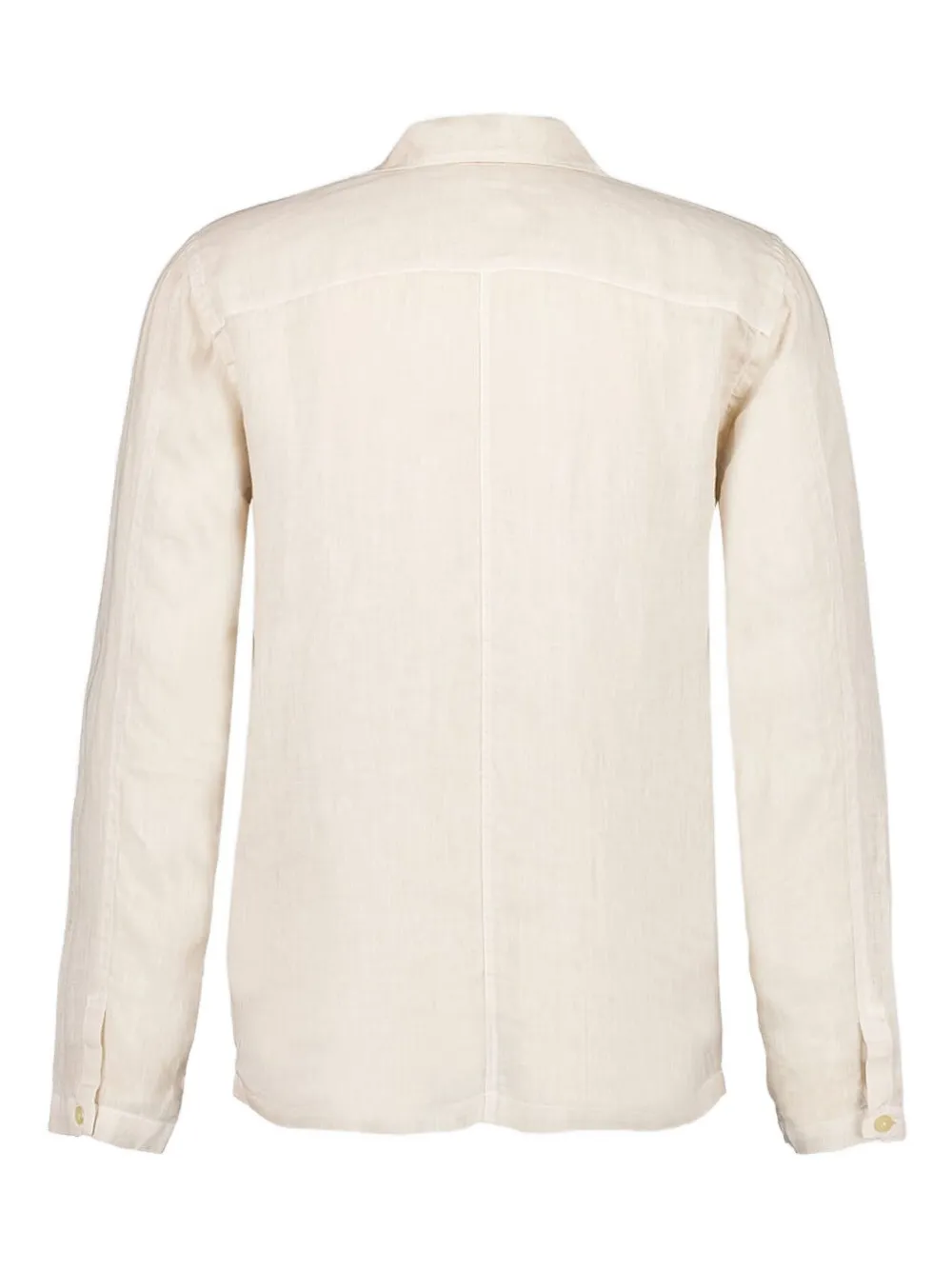 120% Lino Overhemd met lange mouwen en zak - Beige