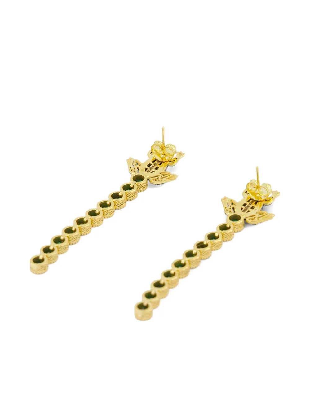 Begüm Khan Frog Tennis green-stone earrings - Goud