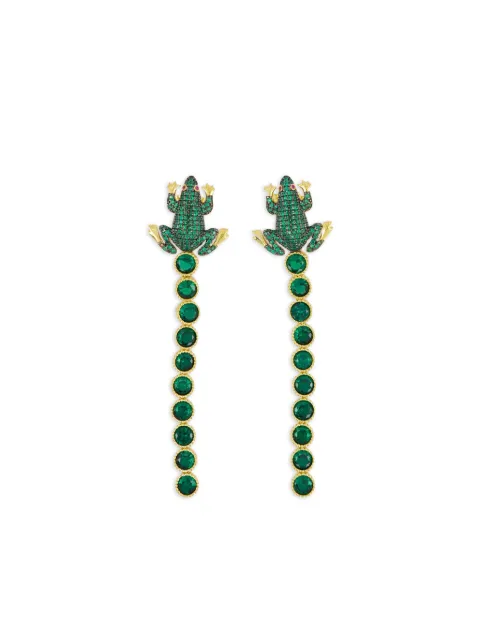Begüm Khan Frog Tennis green-stone earrings
