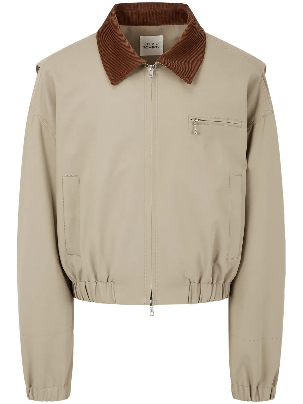 trimmed bomber jacket