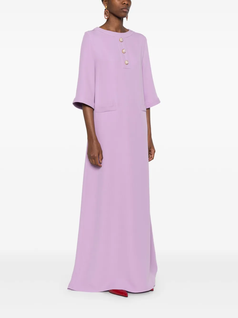 Valentino Garavani Crêpe maxi-jurk Paars