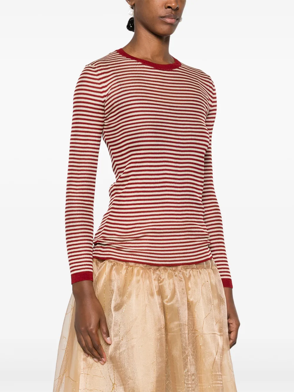 Valentino Garavani Gestreept T-shirt Rood