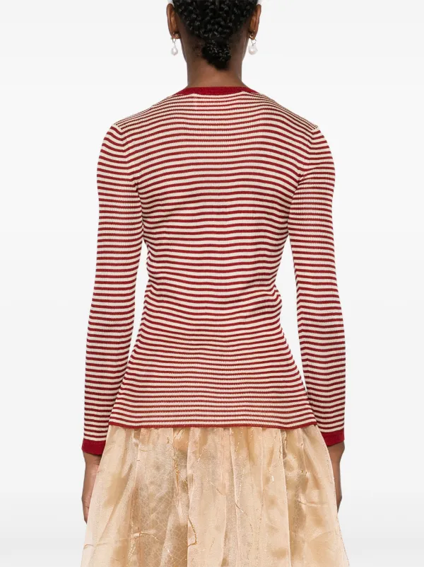 【VALENTINO】ストライプコットンTシャツ レッド Valentino Garavani ストライプ Tシャツ | レッド | FARFETCH JP