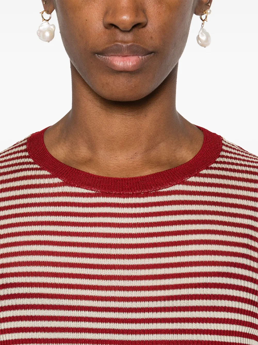 Valentino Garavani Gestreept T-shirt Rood