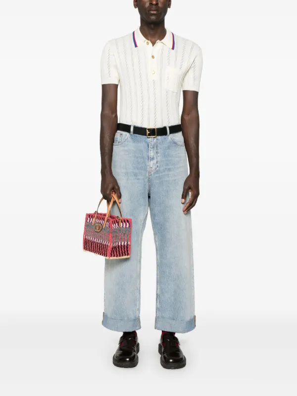 Valentino Garavani ワイドジーンズ | ブルー | FARFETCH JP