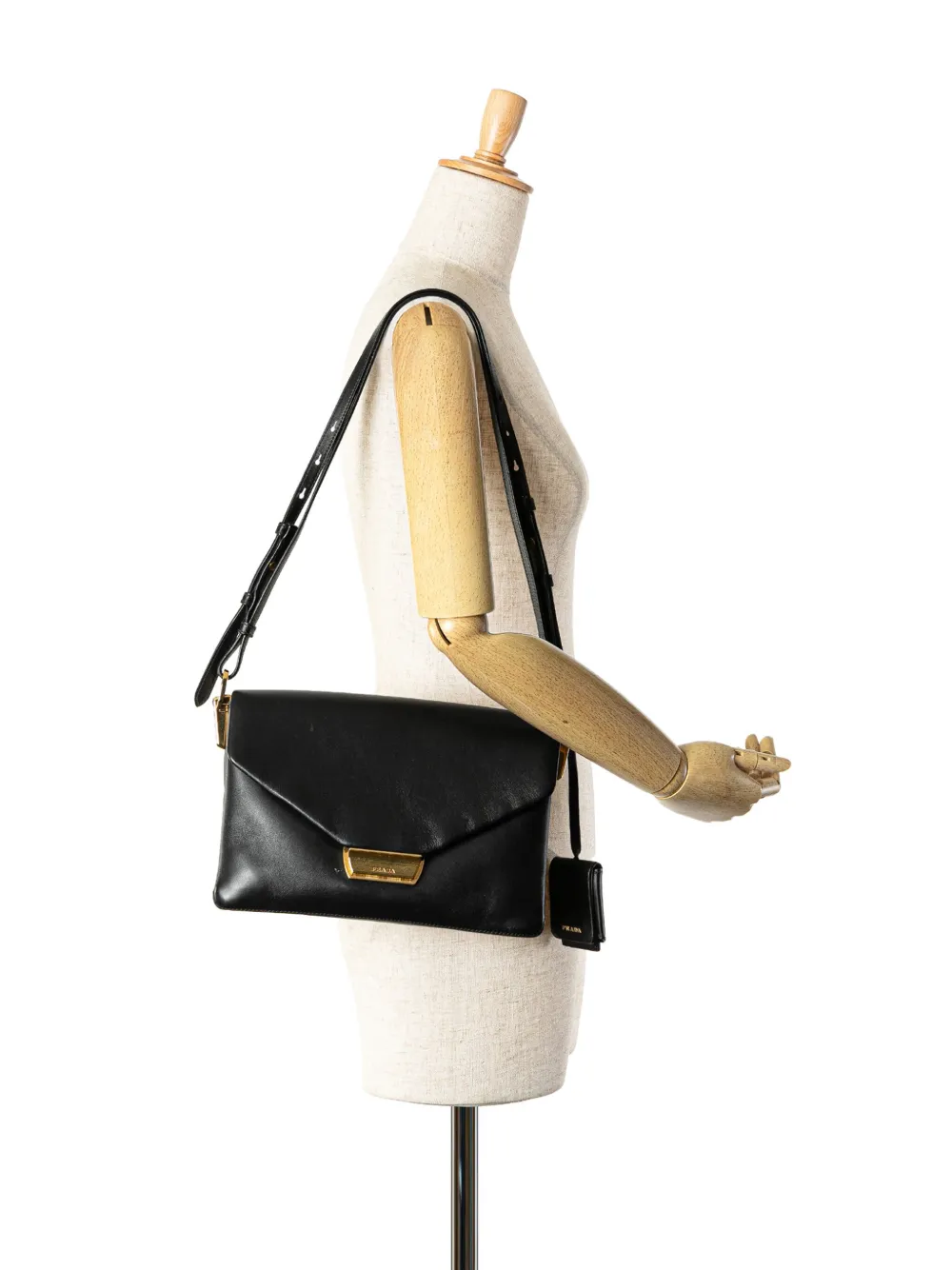 Prada Pre-Owned 2013-2024 Calfskin Ingrid schoudertas - Zwart