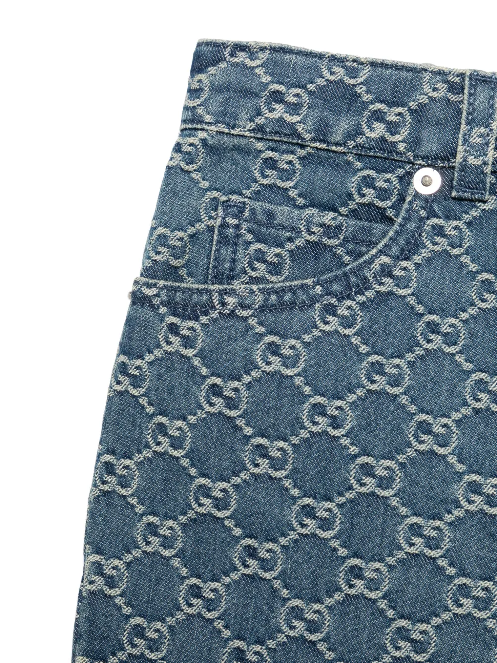Gucci Kids Jeans met jacquard Blauw