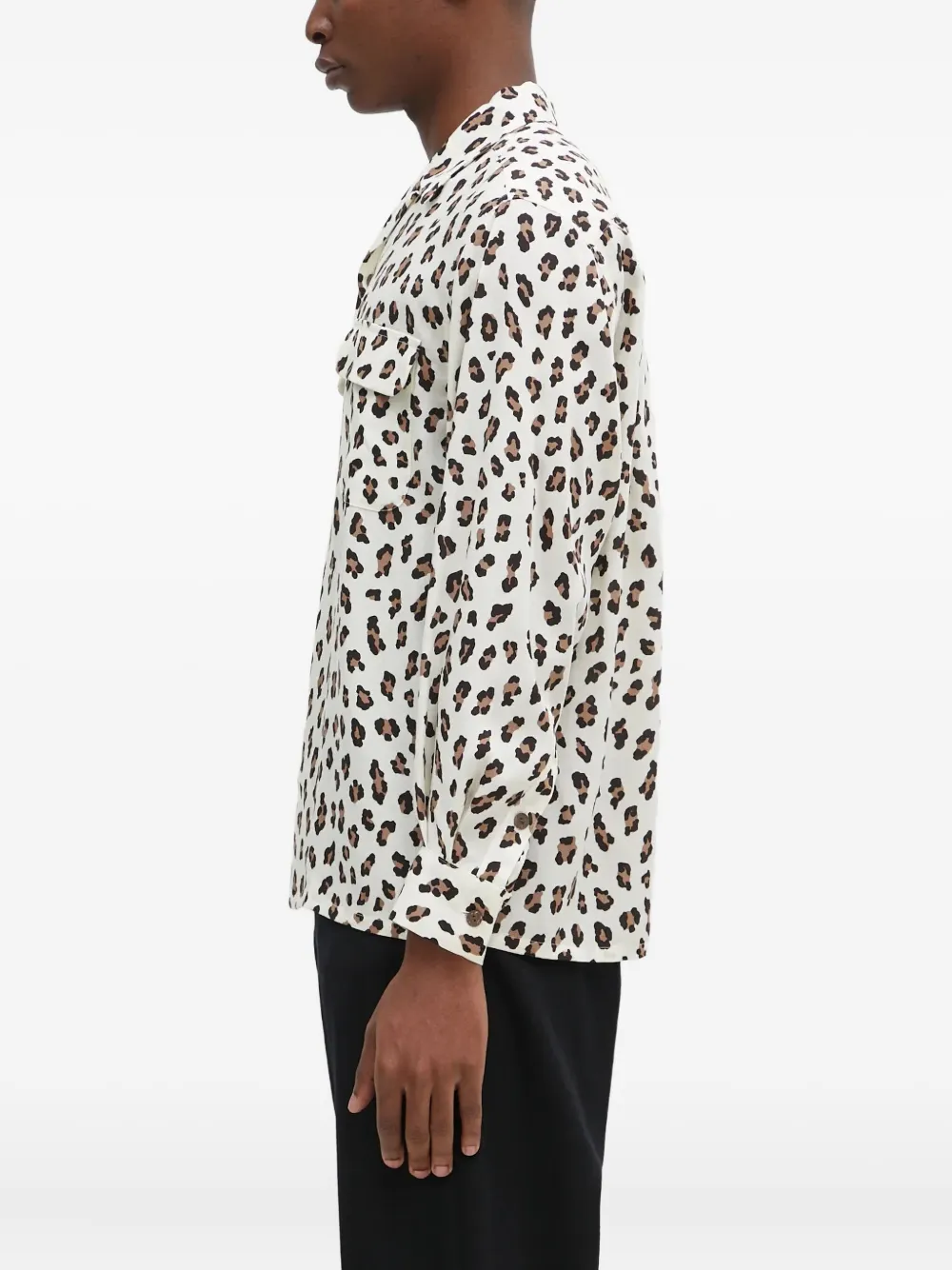 WACKO MARIA Overhemd met luipaardprint Beige