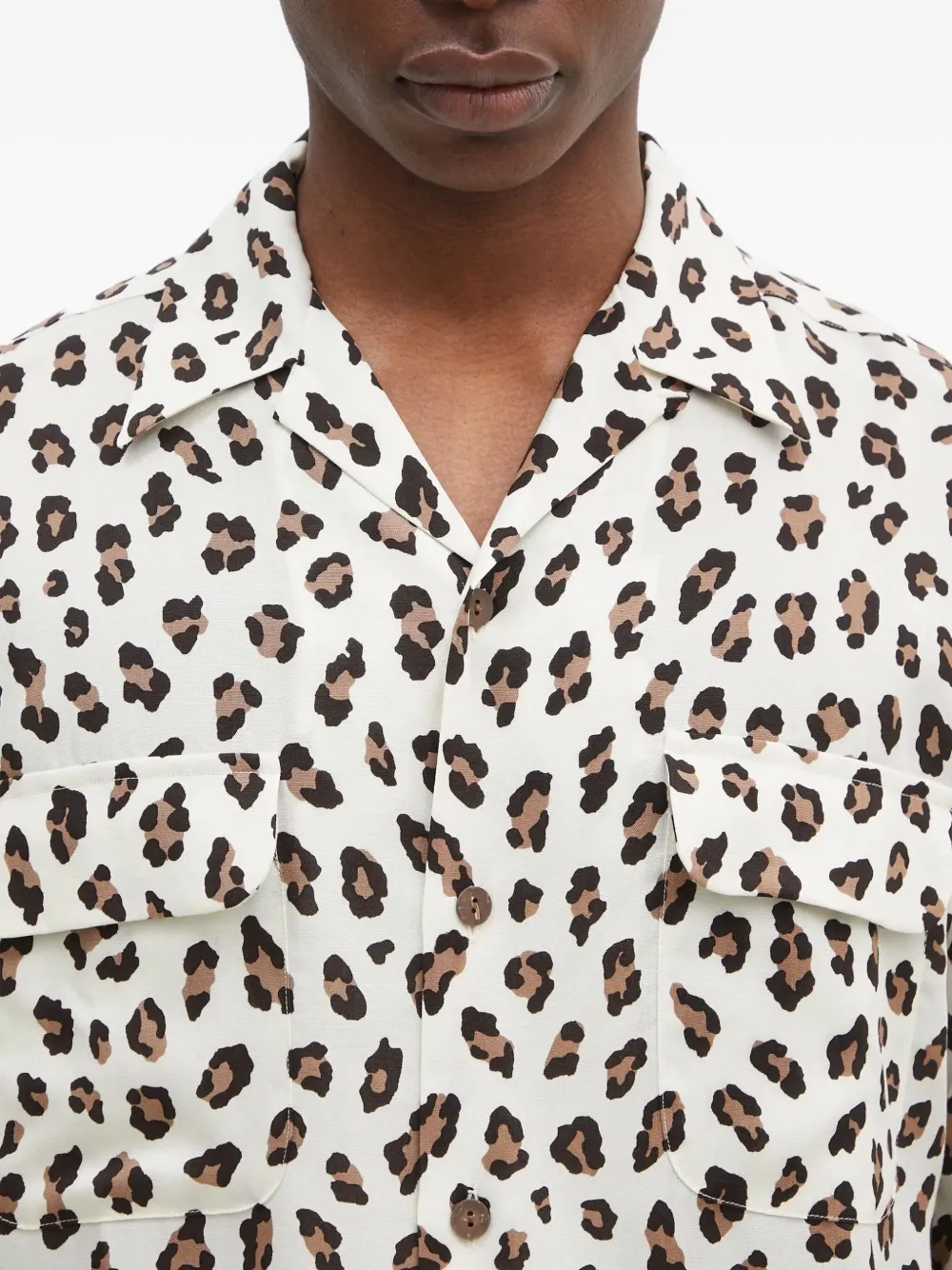 WACKO MARIA Overhemd met luipaardprint Beige