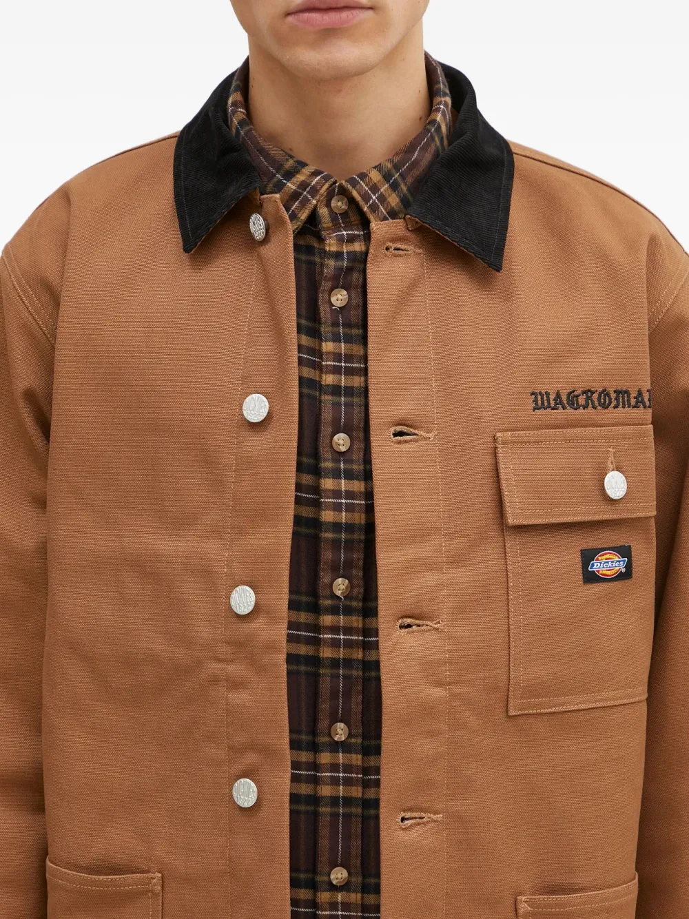 WACKO MARIA x Dickies jack met geborduurd logo Bruin