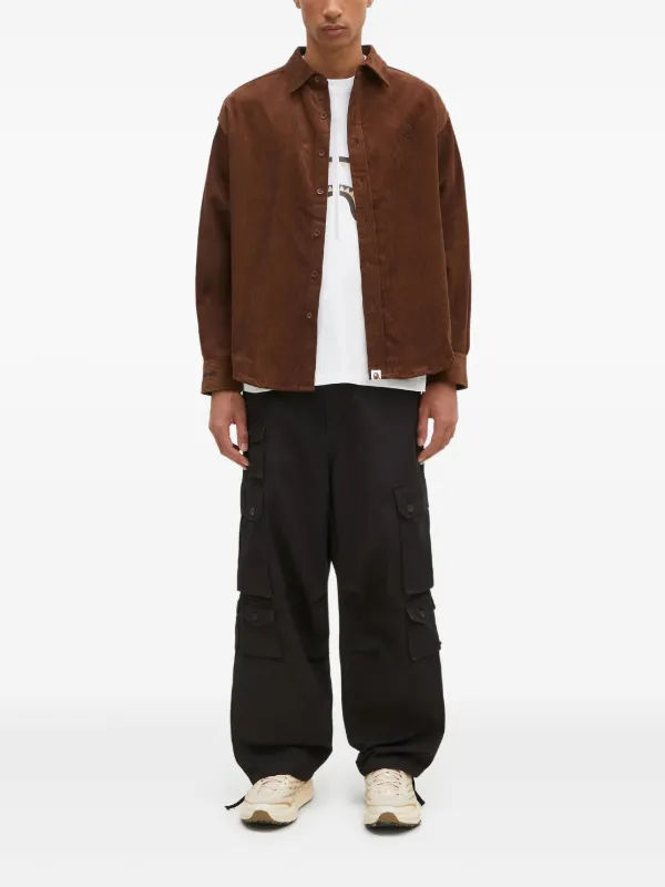 A BATHING APE® コーデュロイ シャツ | ブラウン | FARFETCH JP