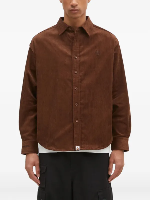 A BATHING APE® コーデュロイ シャツ | ブラウン | FARFETCH JP