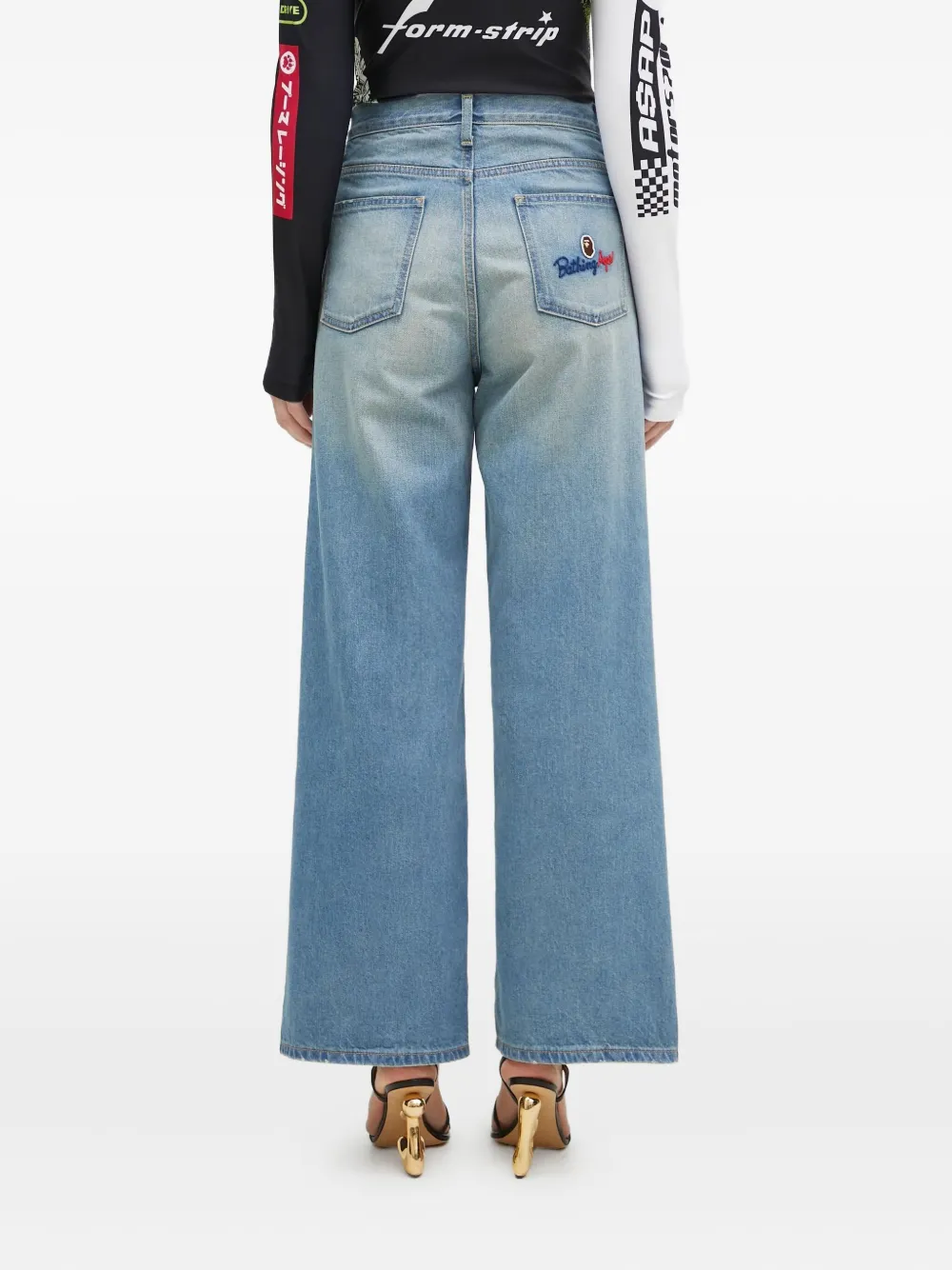 A Bathing Ape Wide-leg Jeans In Blue