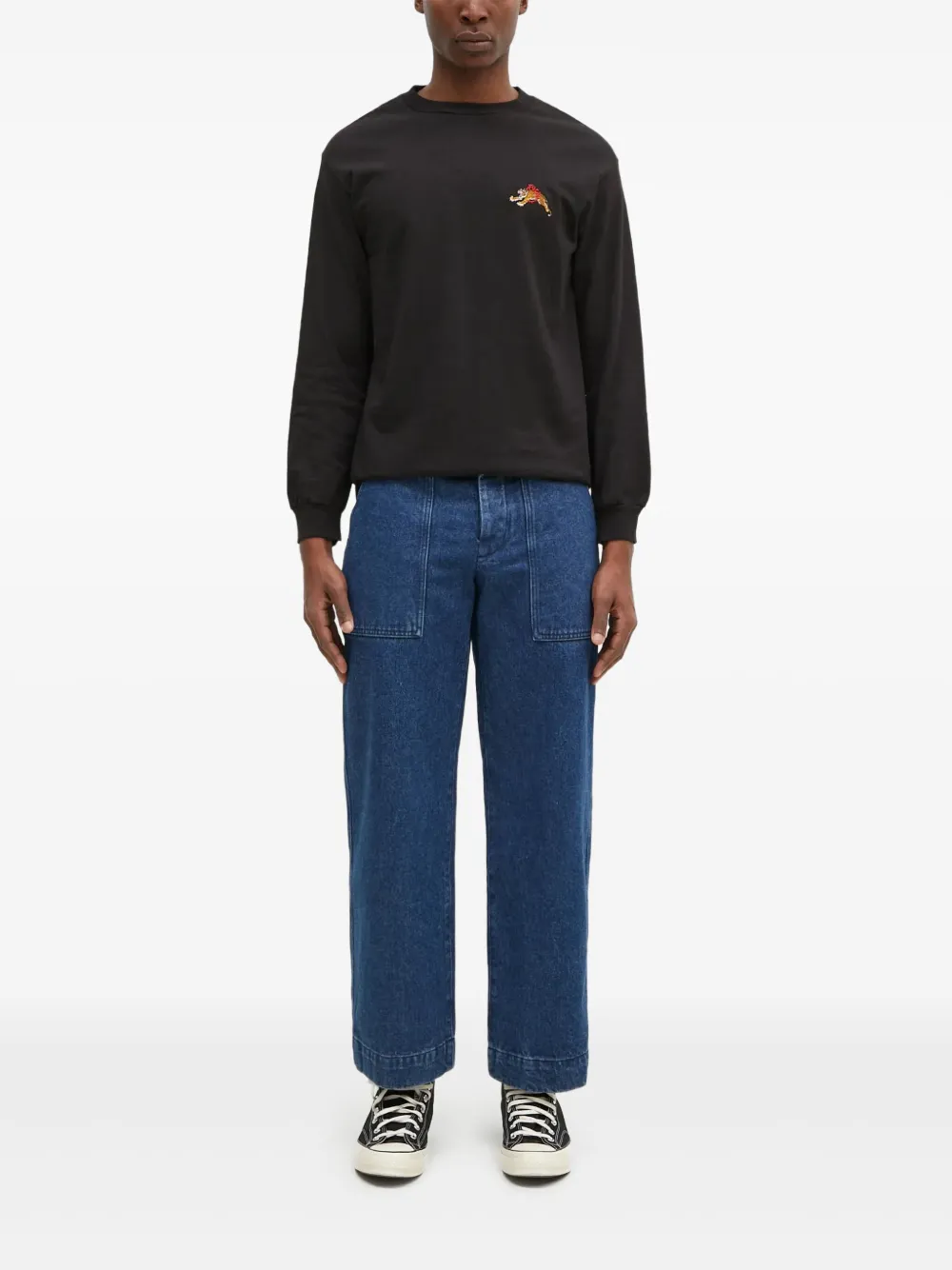 WACKO MARIA x Tim Lehi tiger-embroidered T-shirt | Black | Image 1