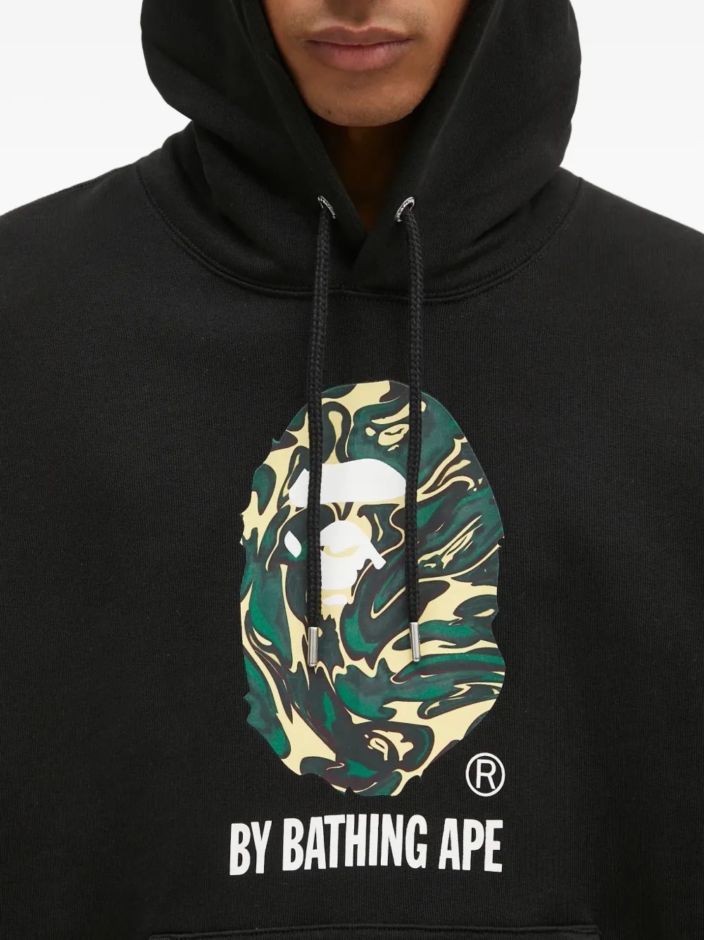 A BATHING APE Hoodie met camouflageprint Zwart