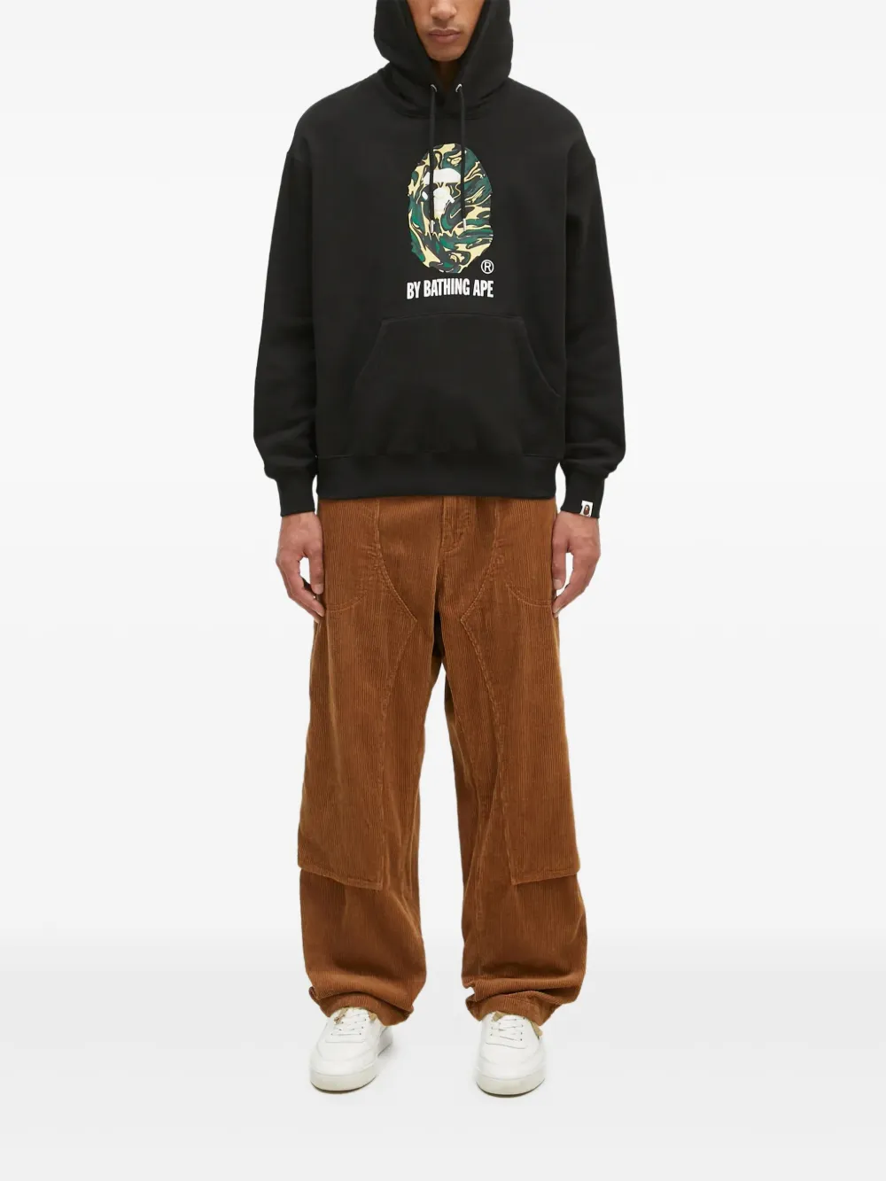 A BATHING APE® camouflage-print hoodie | Black | Image 1