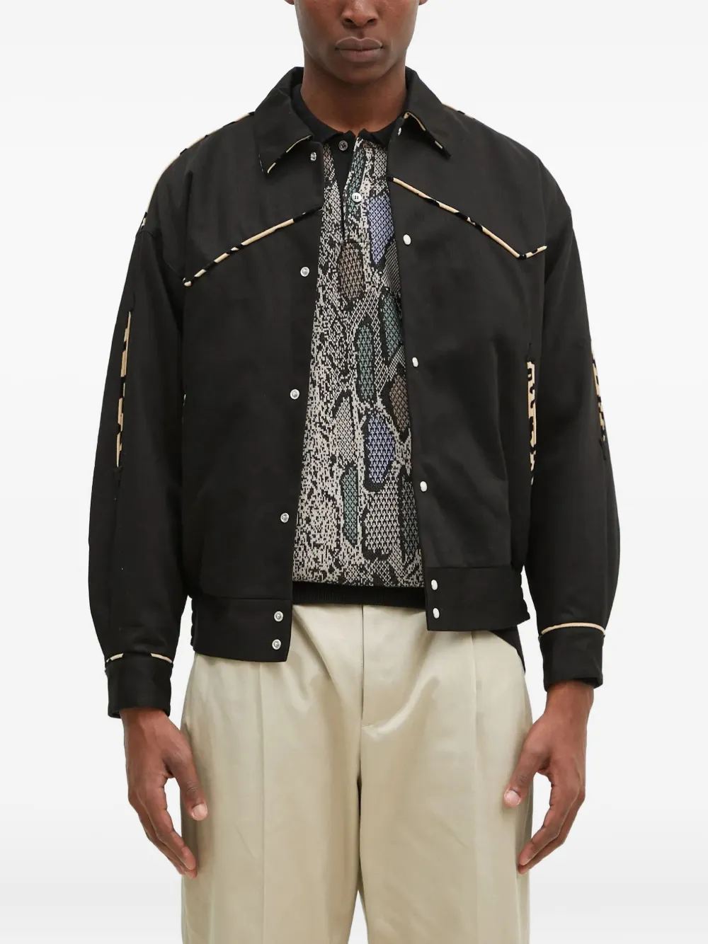 WACKO MARIA piped-trim jacket | Black | Image 1