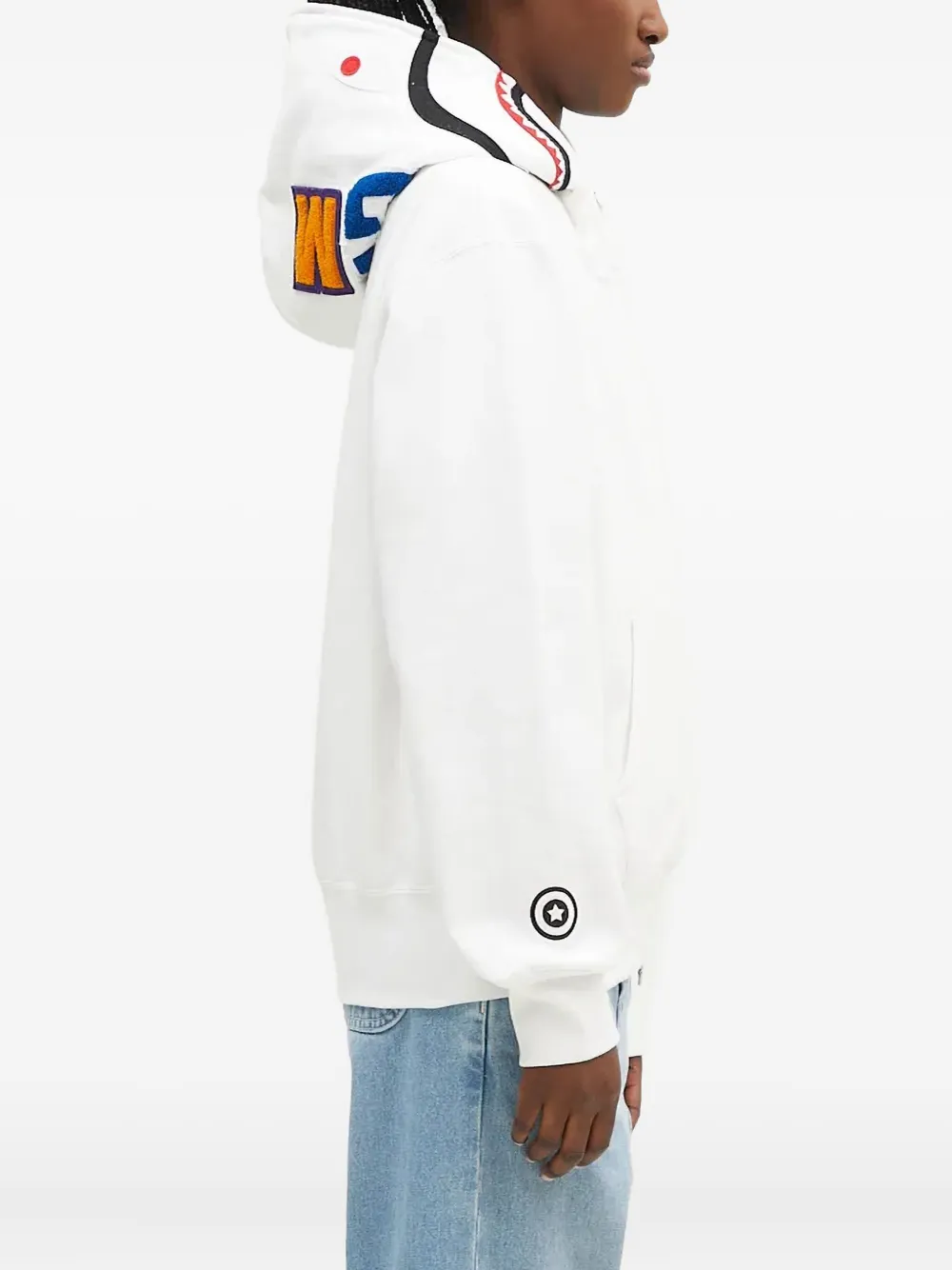 A BATHING APE Shark hoodie met rits Wit
