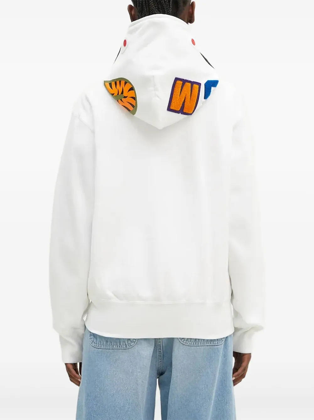 A BATHING APE Shark hoodie met rits Wit